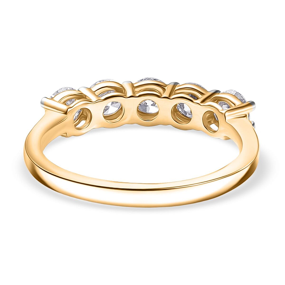 Today Only Deal - Luxuriant 9K Yellow Gold Lab Grown Diamond (SI-GH) 5 Stone Ring 1.00 Ct.