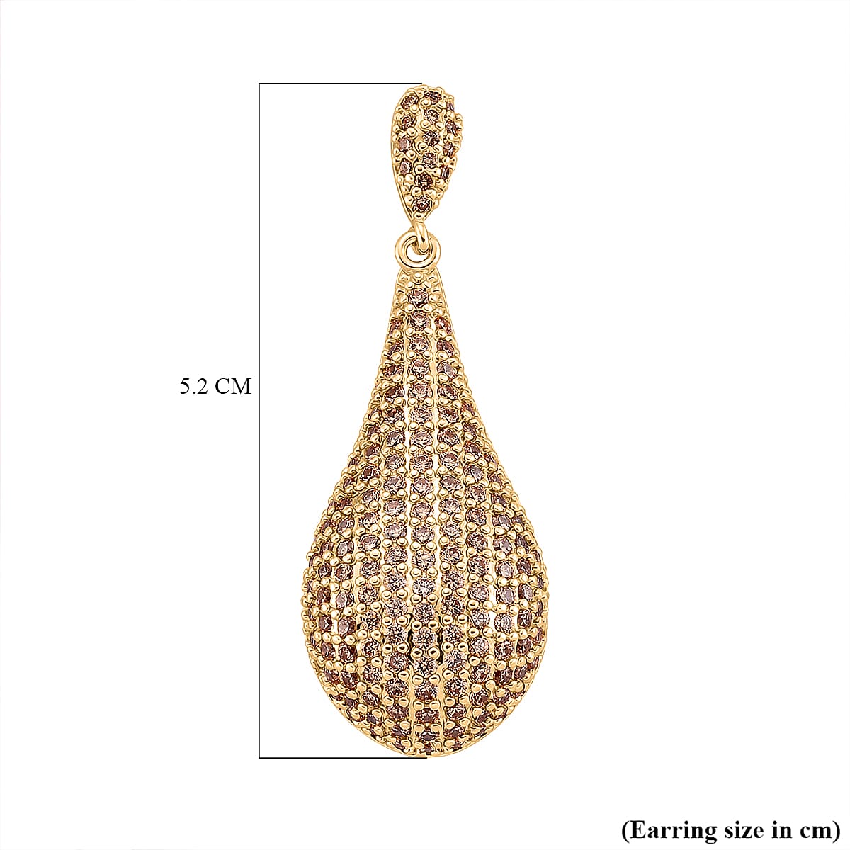 Yellow Cubic Zirconia Teardrop Earring with Push Back