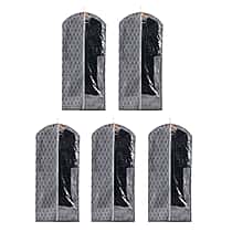LIVMORE Set of 5 Hanging Garment Bags (135 x 65 cm) - Grey