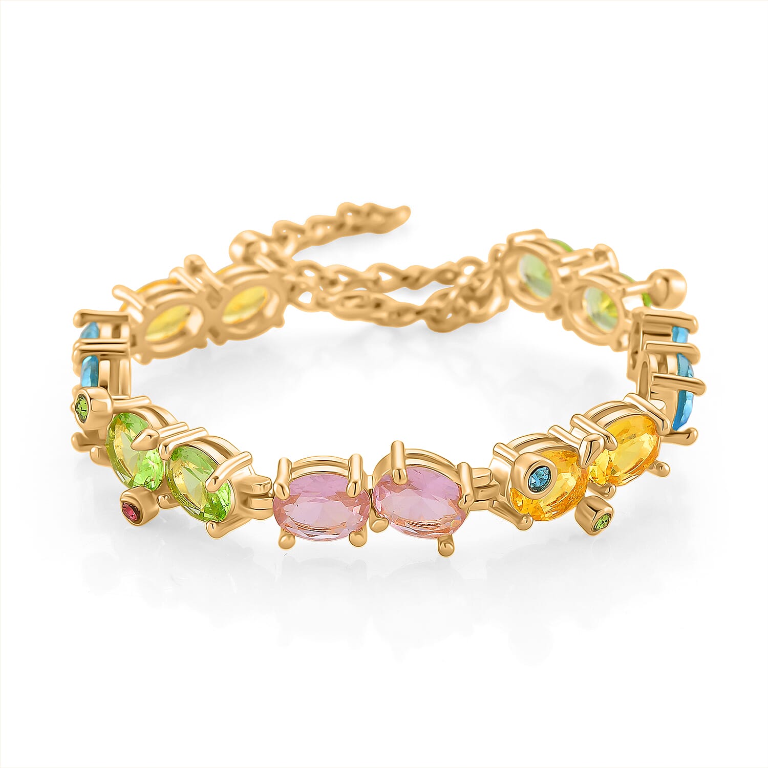 Austrian Multi Color Crystal Bracelet (Size - 6.25-2 Ext)