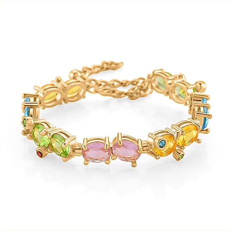 Austrian Multi Color Crystal Bracelet (Size - 6.25-2 Ext)