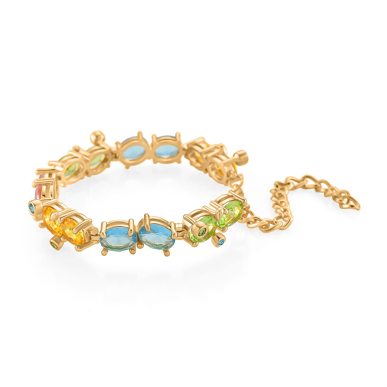 Austrian Multi Color Crystal Bracelet (Size - 6.25-2 Ext)