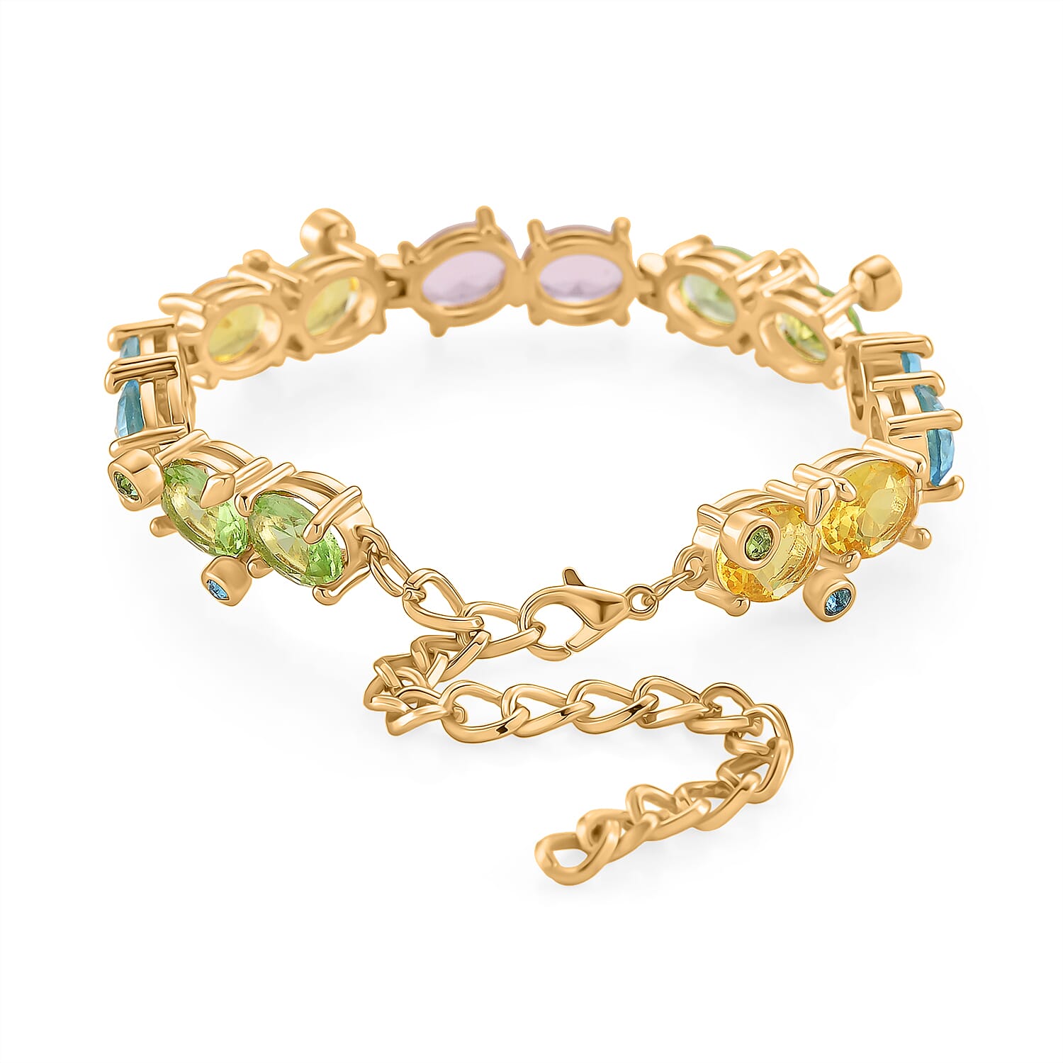 Austrian Multi Color Crystal Bracelet (Size - 6.25-2 Ext)