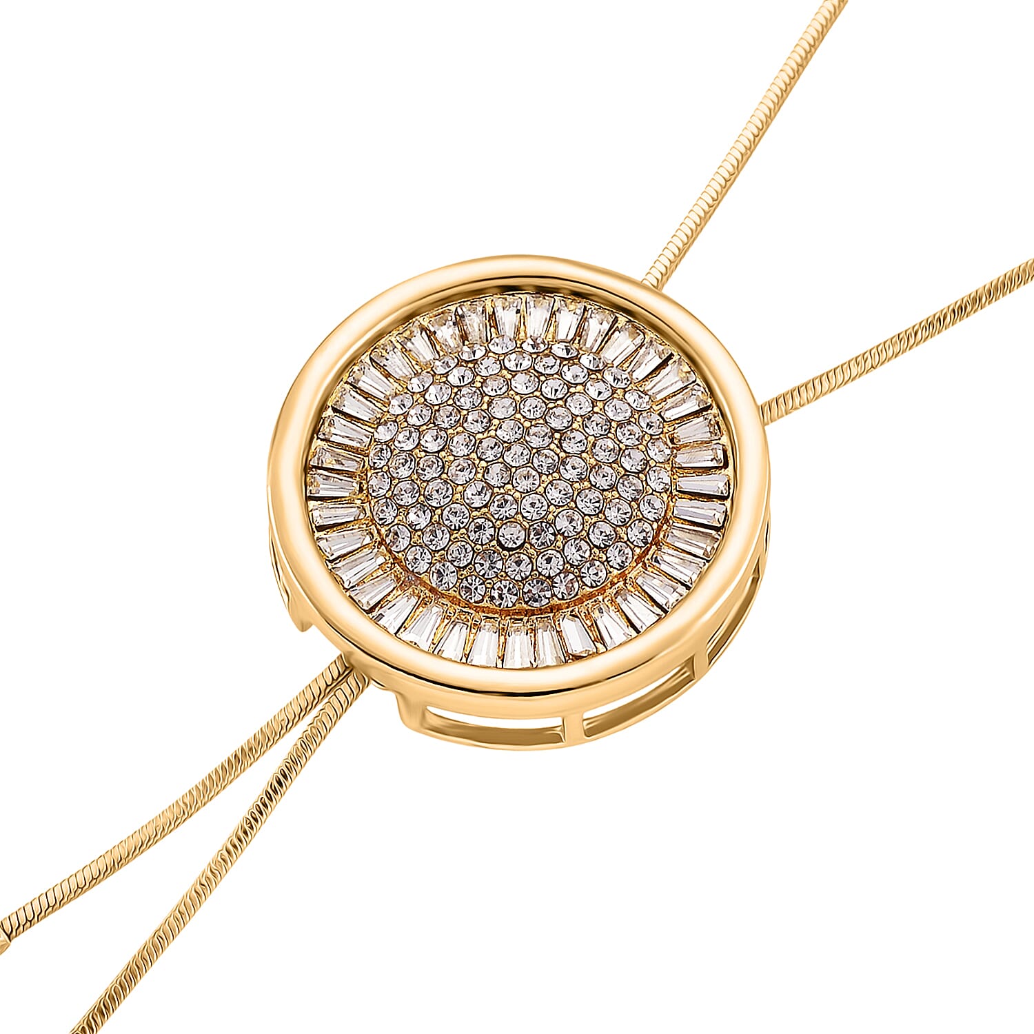 White Crystal Necklace (Size - 32, Adjustable)