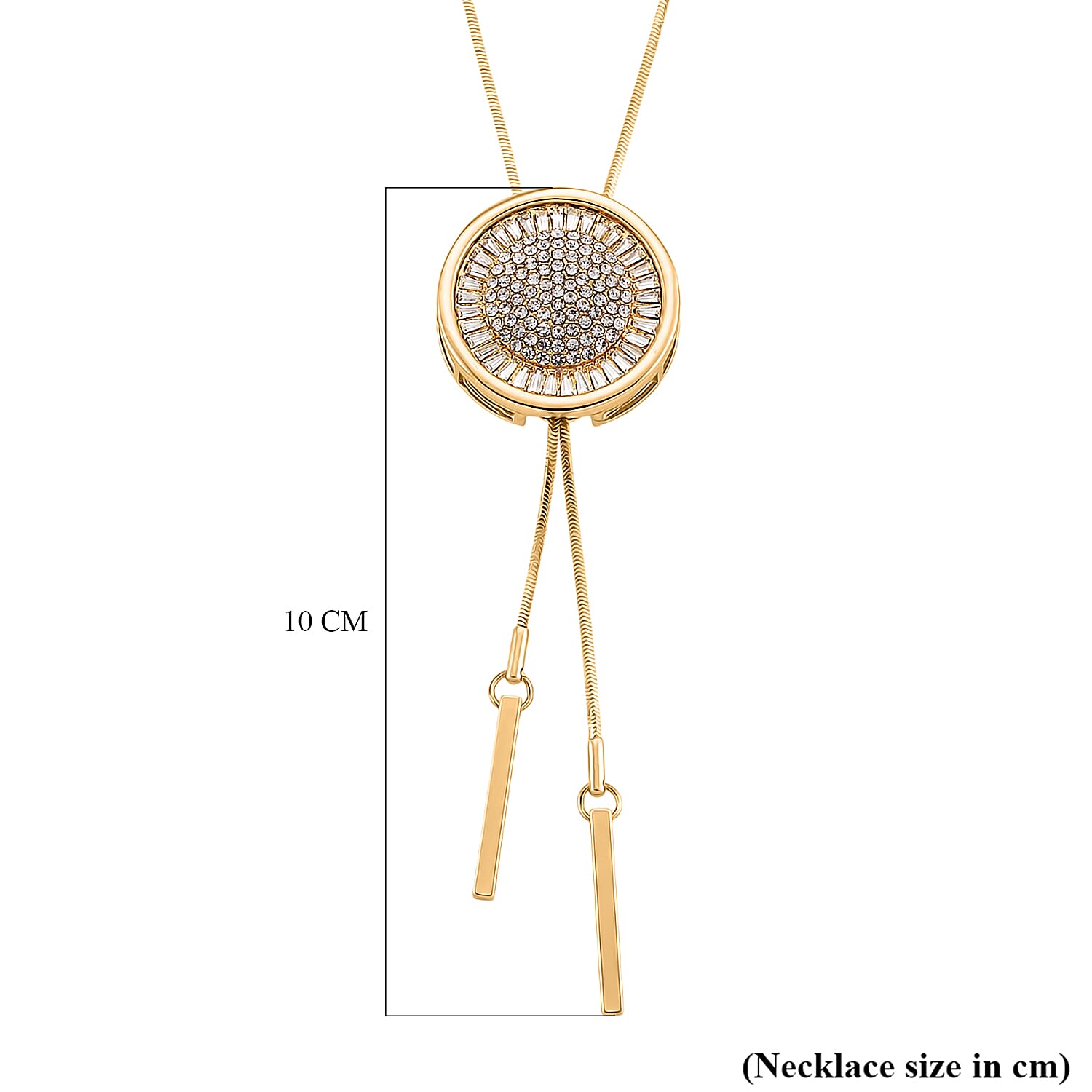 White Crystal Necklace (Size - 32, Adjustable)