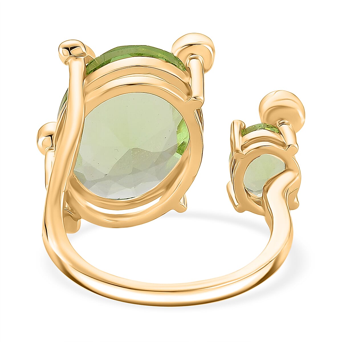 Austrian Multi Color Crystal Adjsutable Ring in Yellow Gold Tone