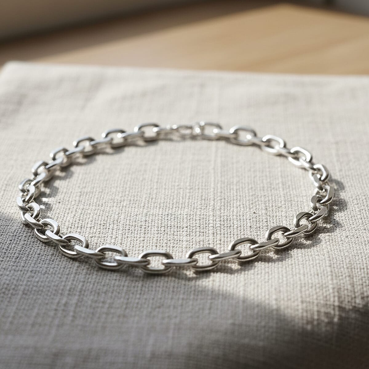 Designer Inspired - Oval Links Necklace (Size 24) with Lobster Clasp