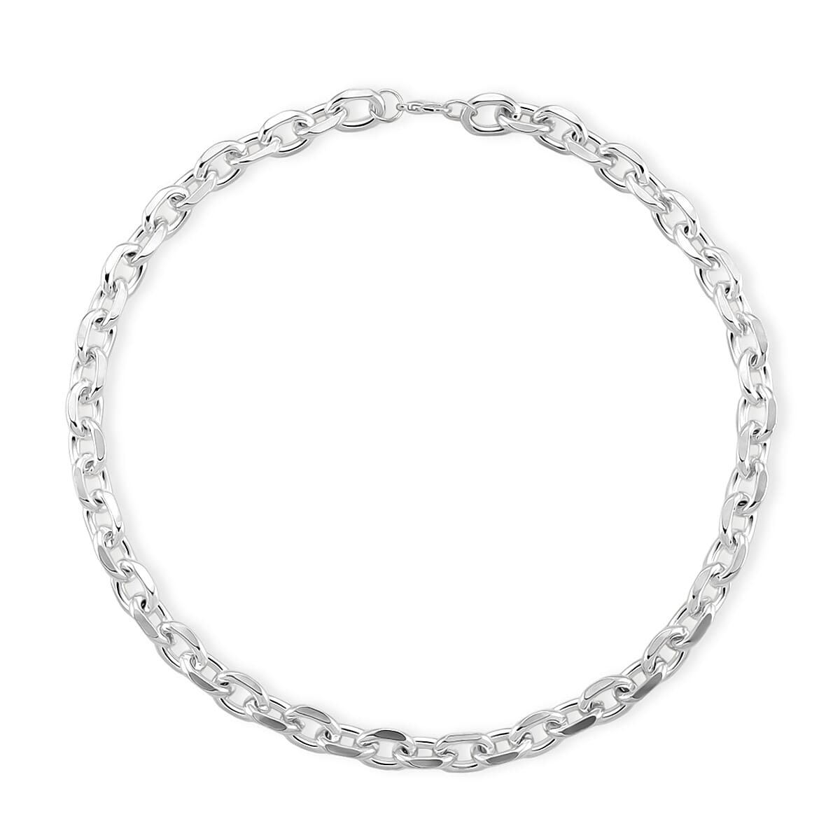 Designer Inspired - Oval Links Necklace (Size 24) with Lobster Clasp