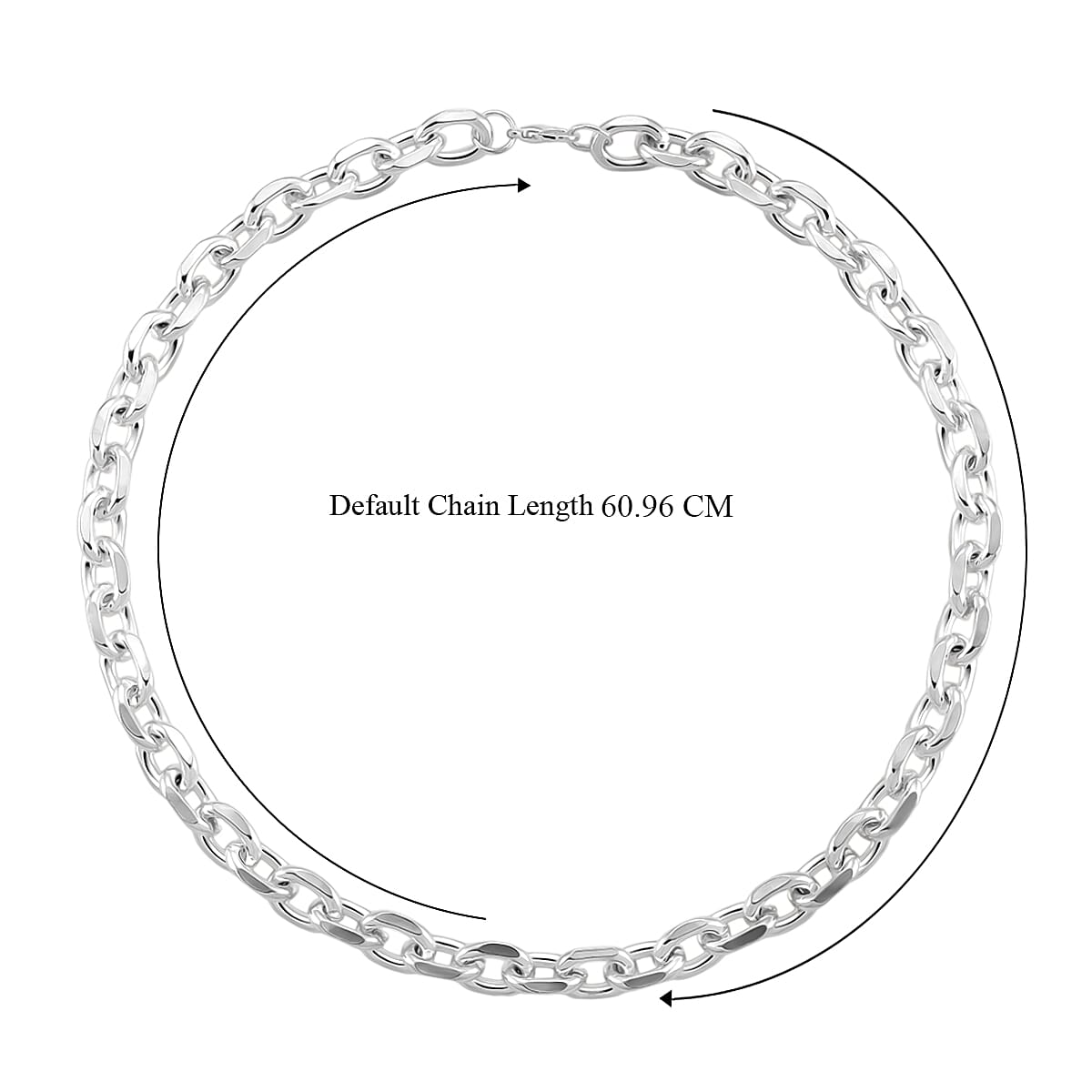 Designer Inspired - Oval Links Necklace (Size 24) with Lobster Clasp