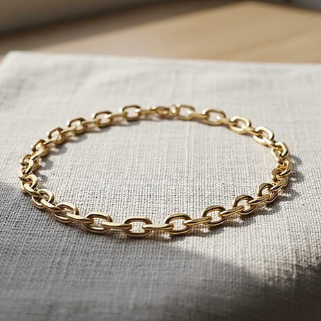 Designer Inspired - Oval Links Necklace (Size 24) with Lobster Clasp