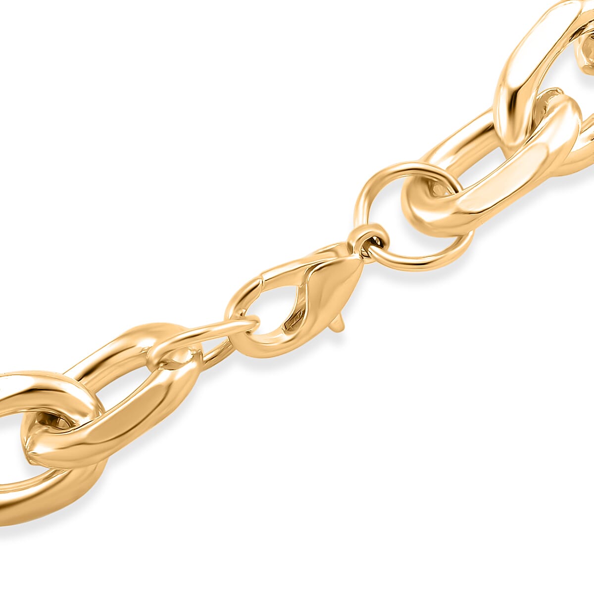 Designer Inspired - Oval Links Necklace (Size 24) with Lobster Clasp