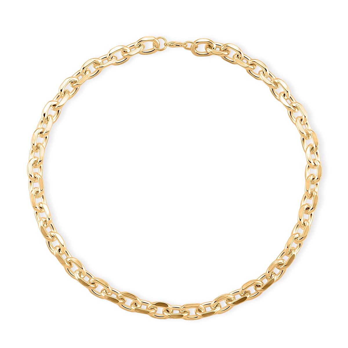 Designer Inspired - Oval Links Necklace (Size 24) with Lobster Clasp