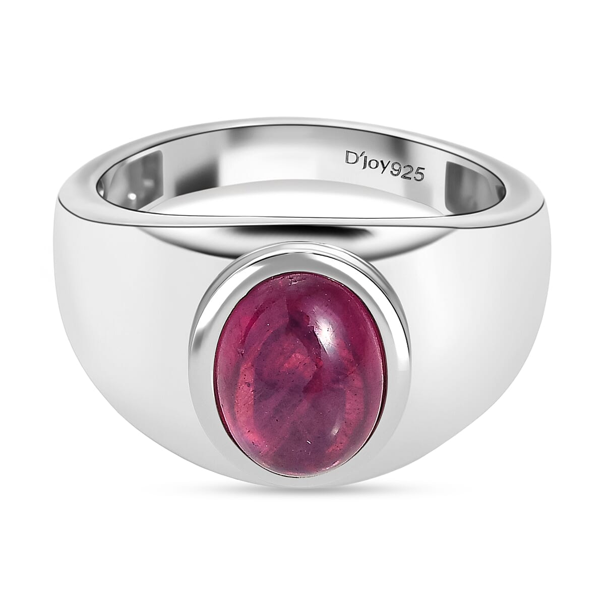 D'Joy Cabo Delgado Ruby Solitaire Ring in Rhodium Overlay Sterling Silver 3.15 Ct.
