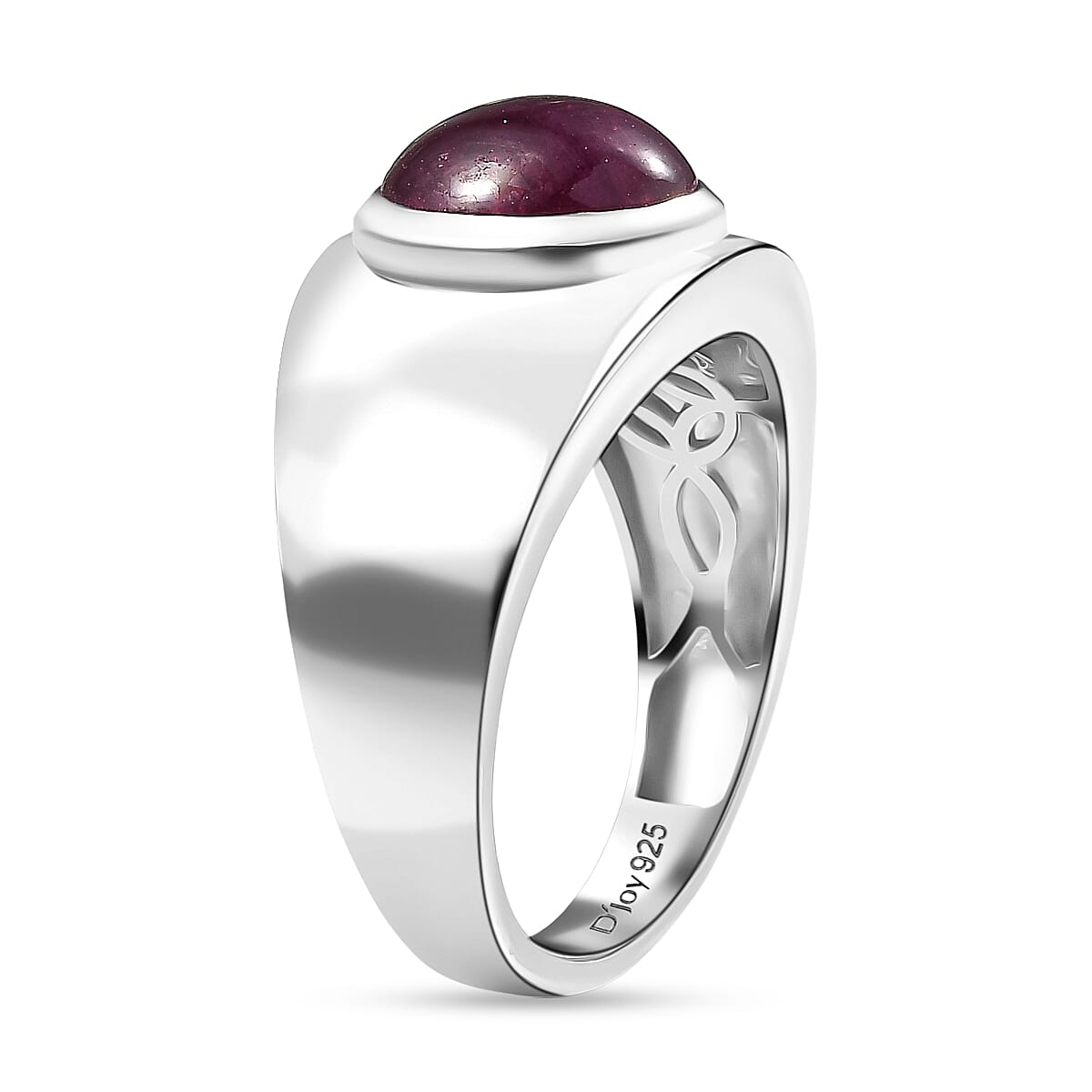 D'Joy Cabo Delgado Ruby Solitaire Ring in Rhodium Overlay Sterling Silver 3.15 Ct.