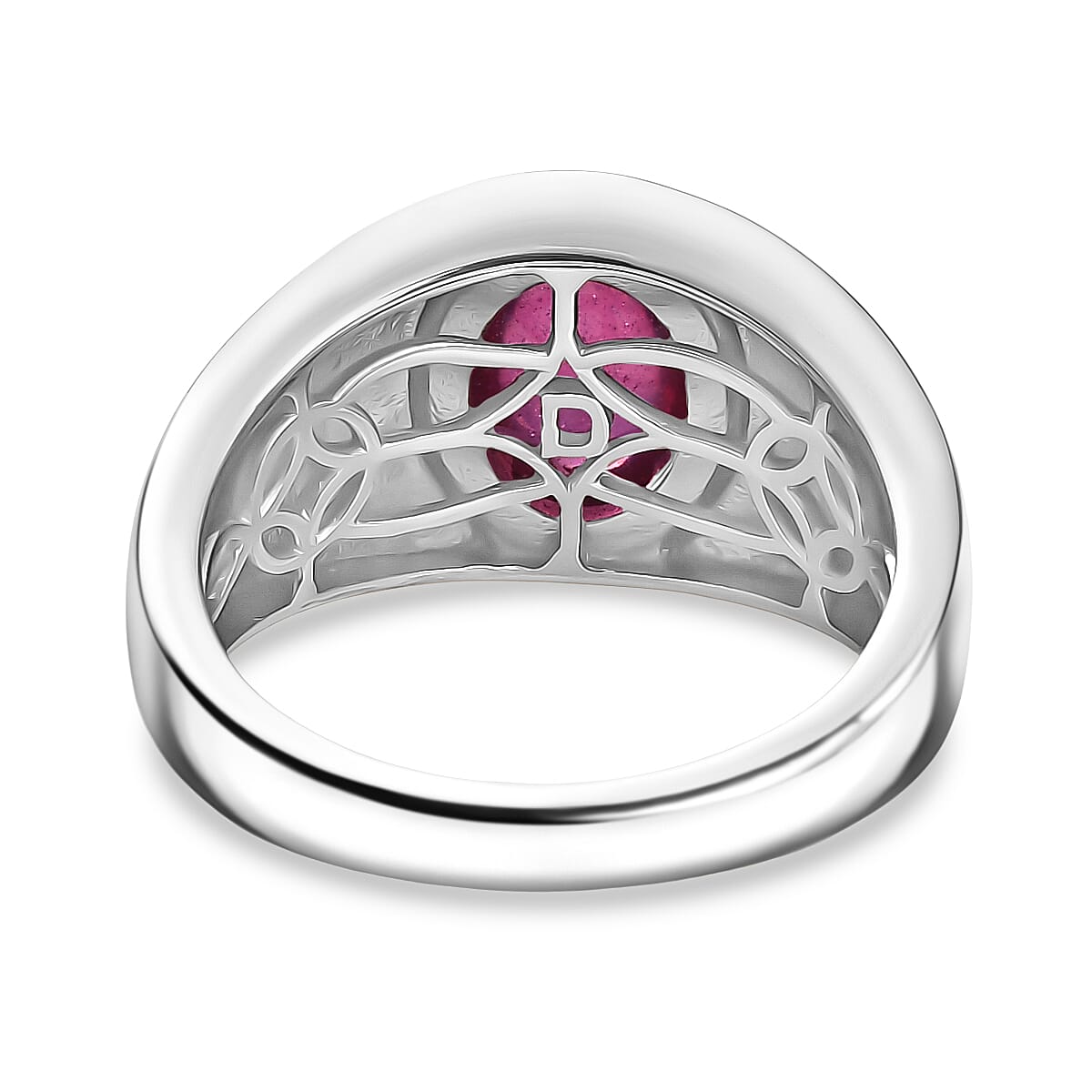 D'Joy Cabo Delgado Ruby Solitaire Ring in Rhodium Overlay Sterling Silver 3.15 Ct.