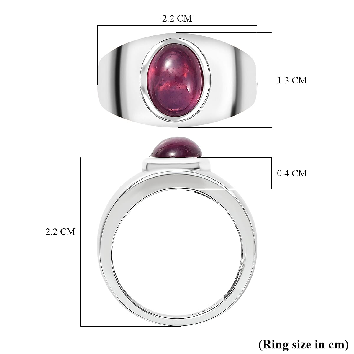 D'Joy Cabo Delgado Ruby Solitaire Ring in Rhodium Overlay Sterling Silver 3.15 Ct.