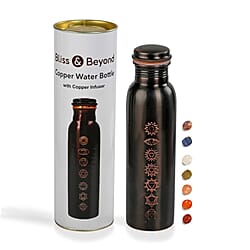 Bliss & Beyond Seven Chakra Copper Bottle Set - 32 Oz. - Golden