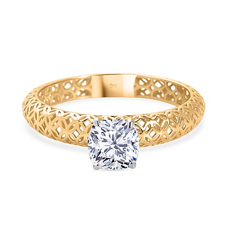 Luxuriant 9K Yellow Gold SGL Certified Lab Grown Diamond (SI-GH) Solitaire Ring 1.00 Ct.