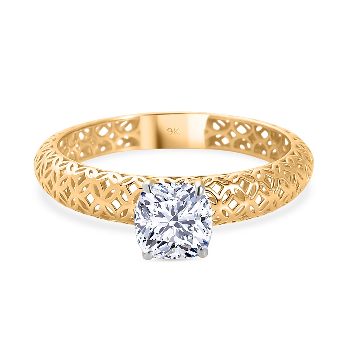 Luxuriant 1carat Lab Grown Mirage Ring in 9K yellow Gold