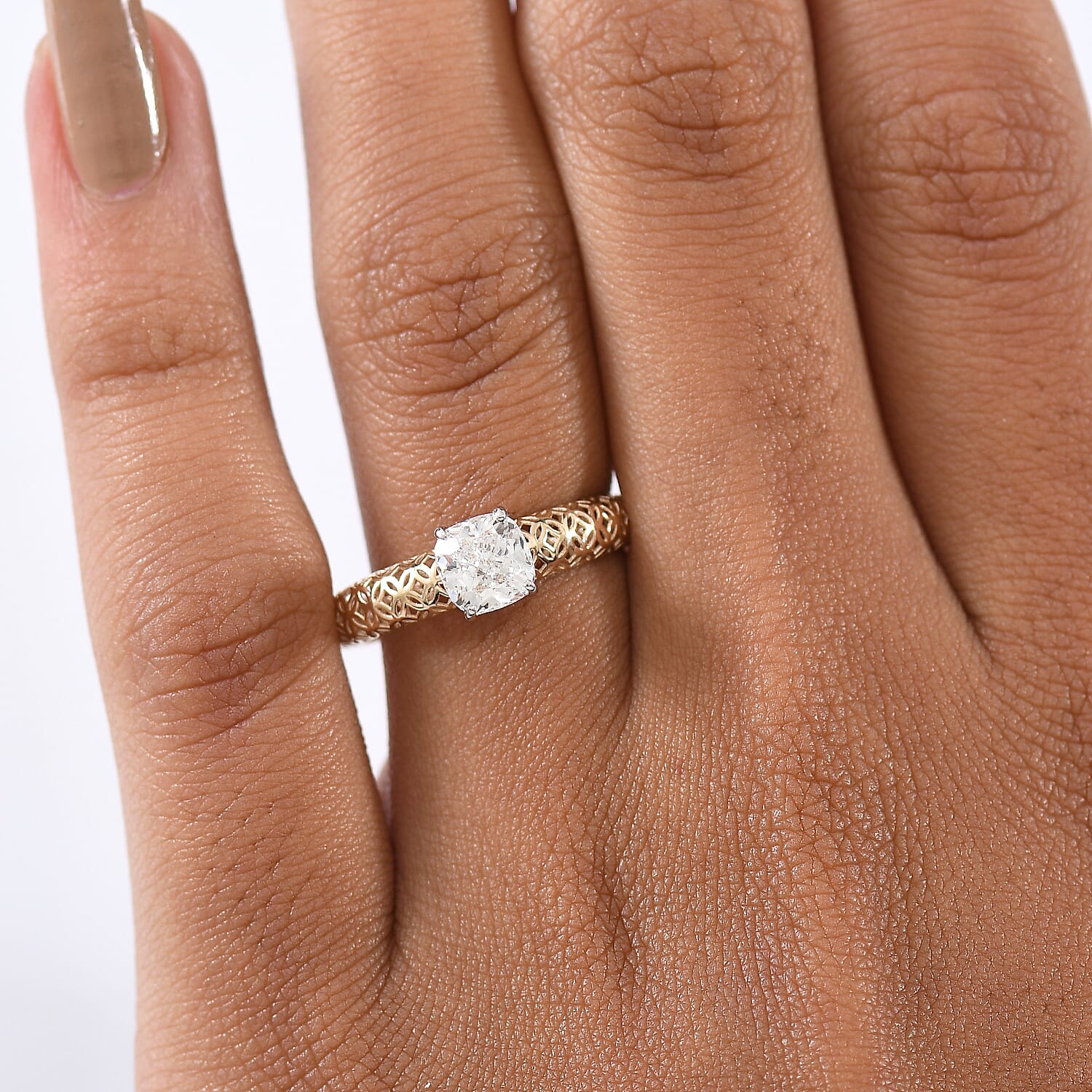 Luxuriant 1carat Lab Grown Mirage Ring in 9K yellow Gold