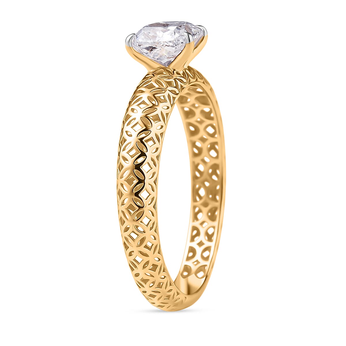 Luxuriant 1carat Lab Grown Mirage Ring in 9K yellow Gold