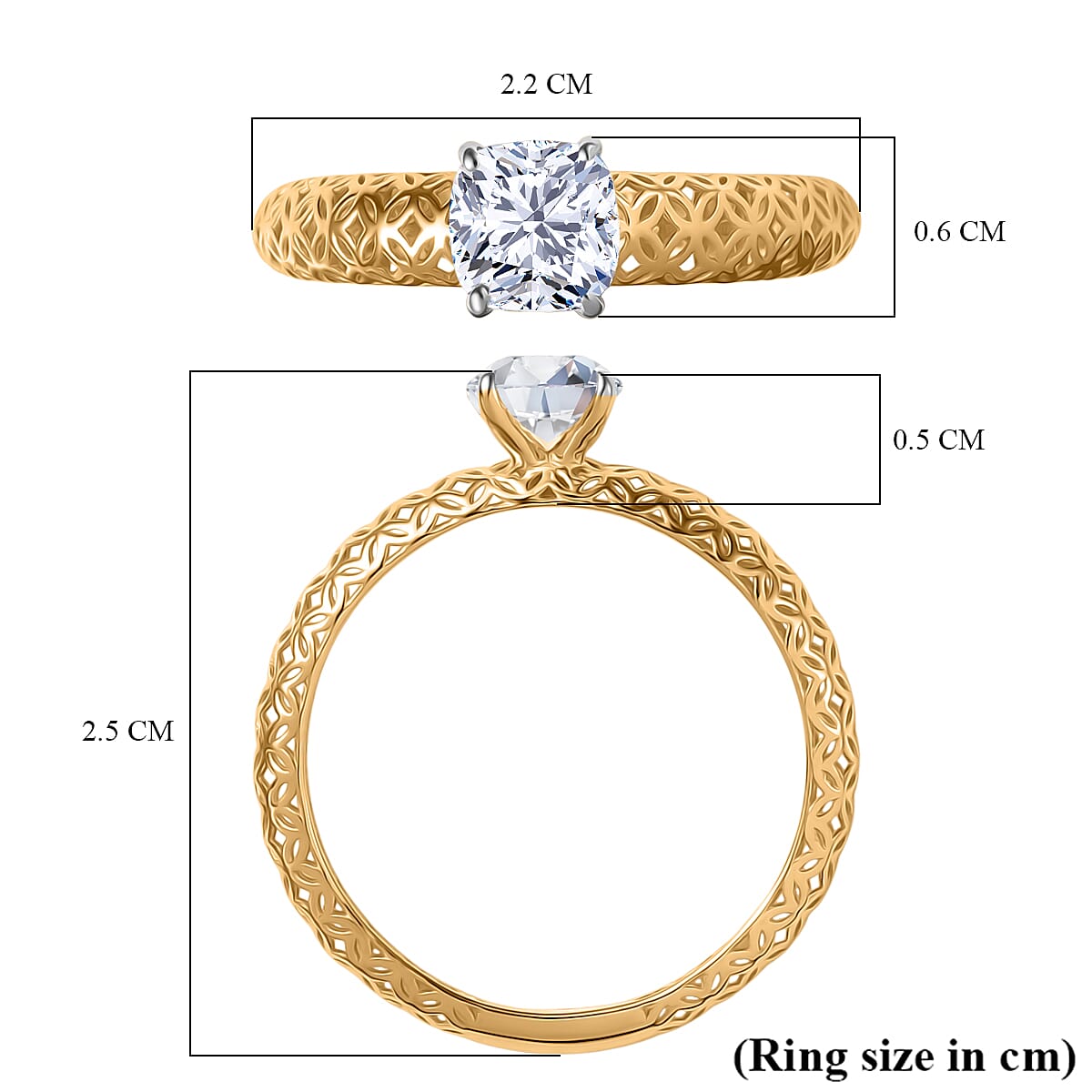 Luxuriant 1carat Lab Grown Mirage Ring in 9K yellow Gold