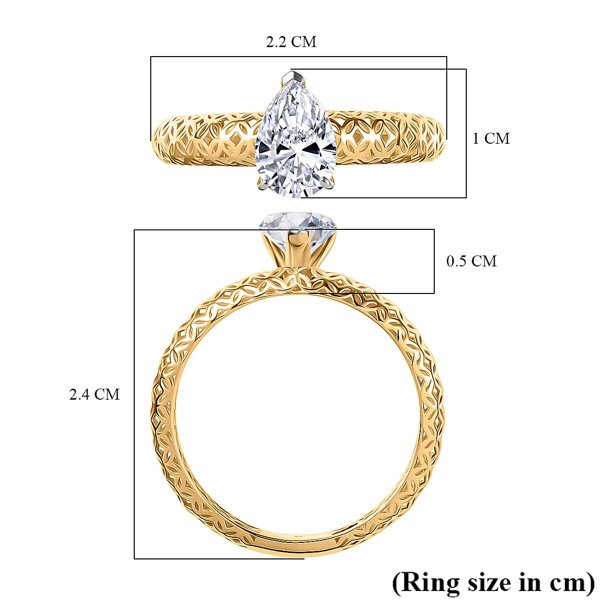 Luxuriant 1carat Lab Grown Mirage Ring in 9K yellow Gold