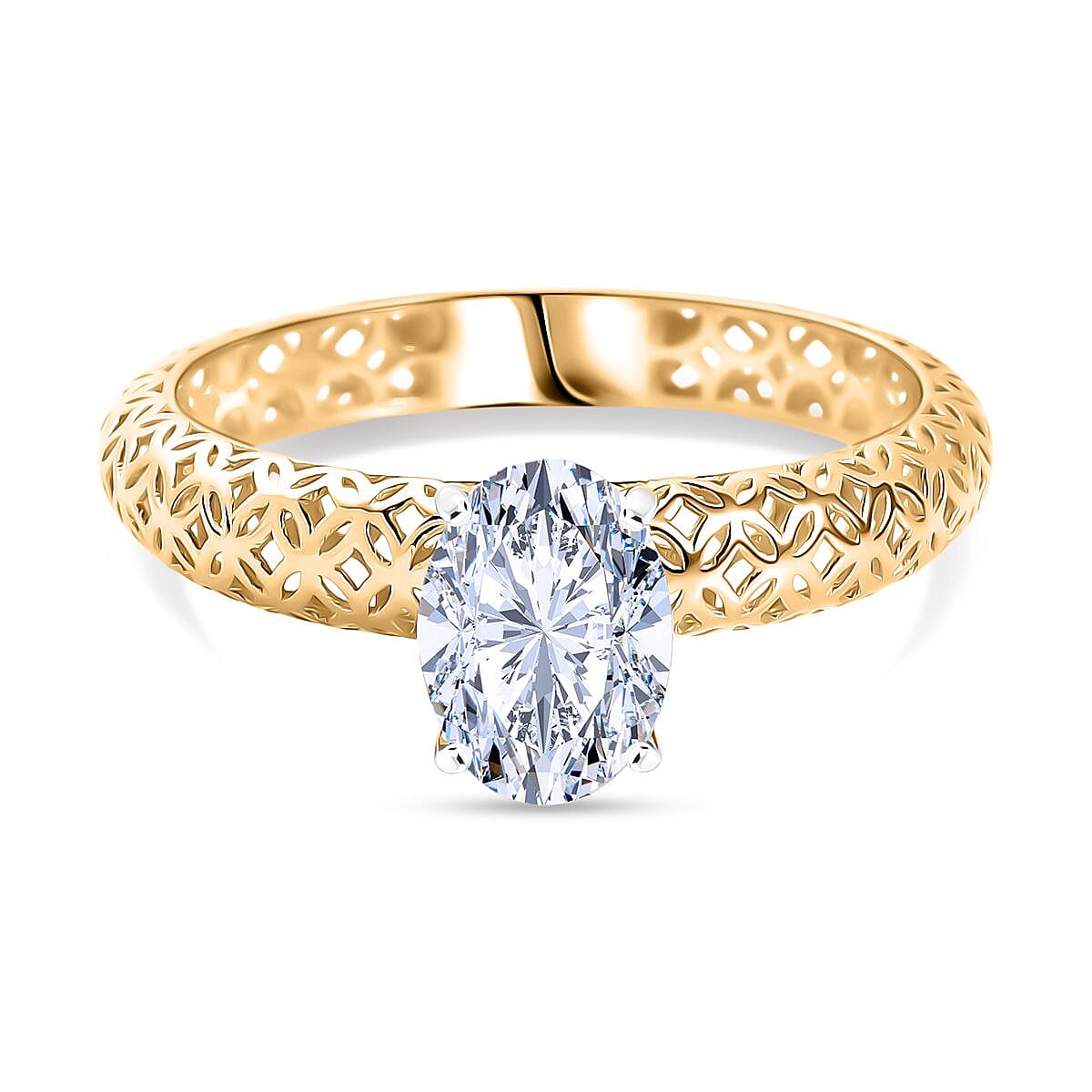 Luxuriant 1carat Lab Grown Mirage Ring in 9K yellow Gold