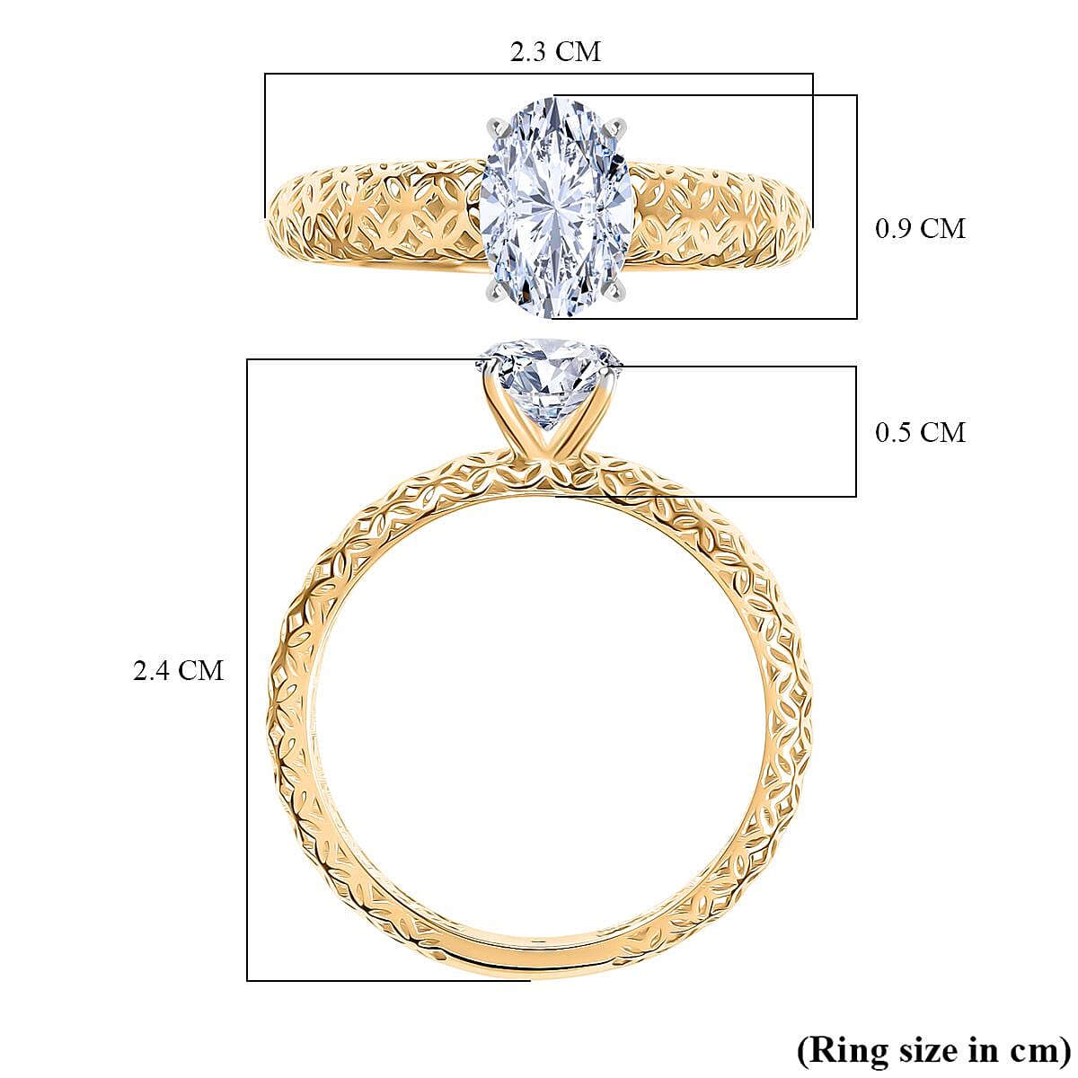 Luxuriant 1carat Lab Grown Mirage Ring in 9K yellow Gold