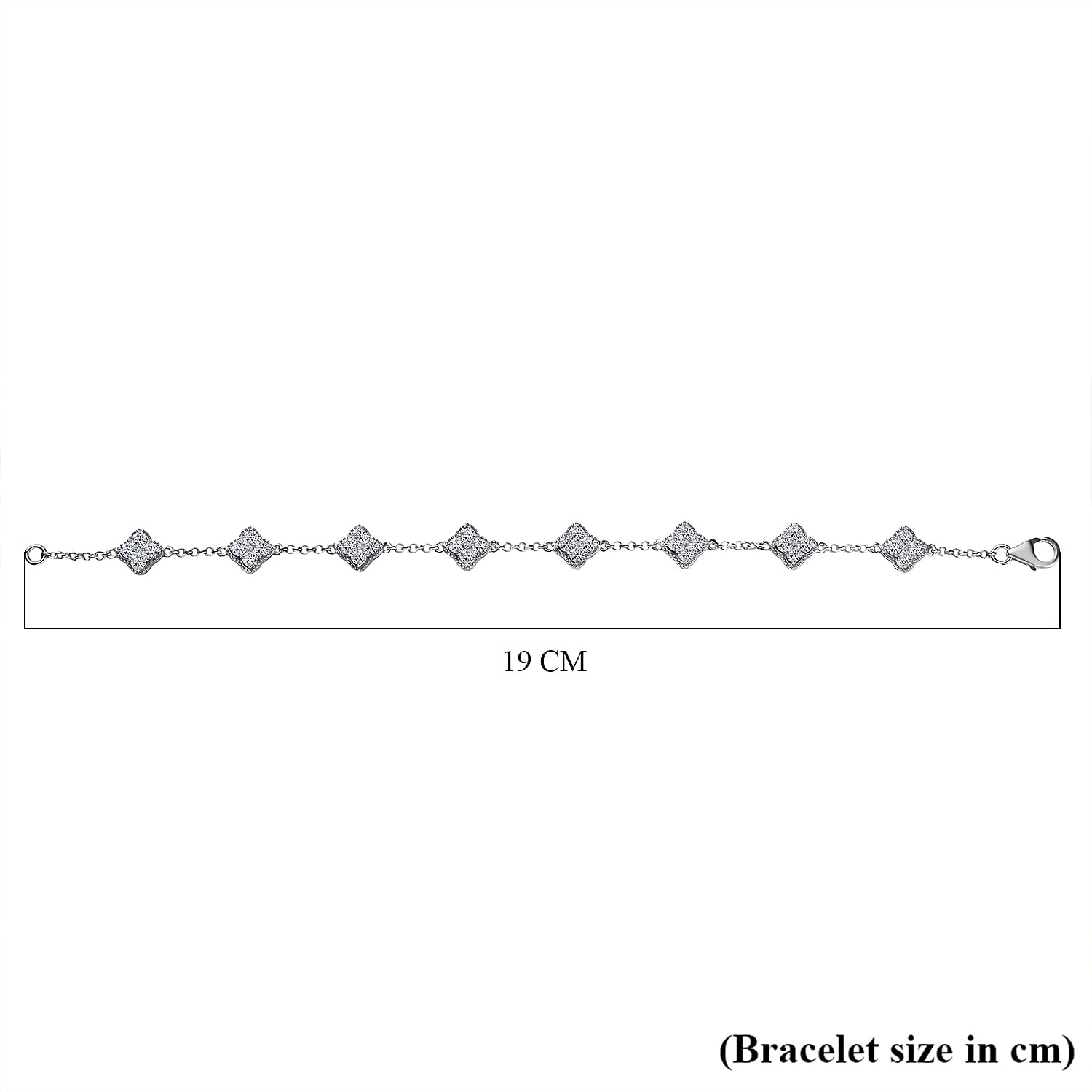Luxuriant Lab Grown Diamond (SI-GH) Station Bracelet (Size 7.5) with Lobster Clasp in Rhodium Overlay Sterling Silver 2.00 Ct, Silver Wt. 6.67 Gms.