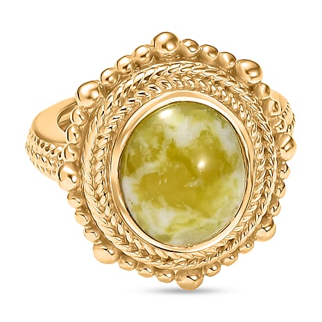 EverTrue Connemara Marble Ring in Yellow Gold Tone 5.30 Ct.