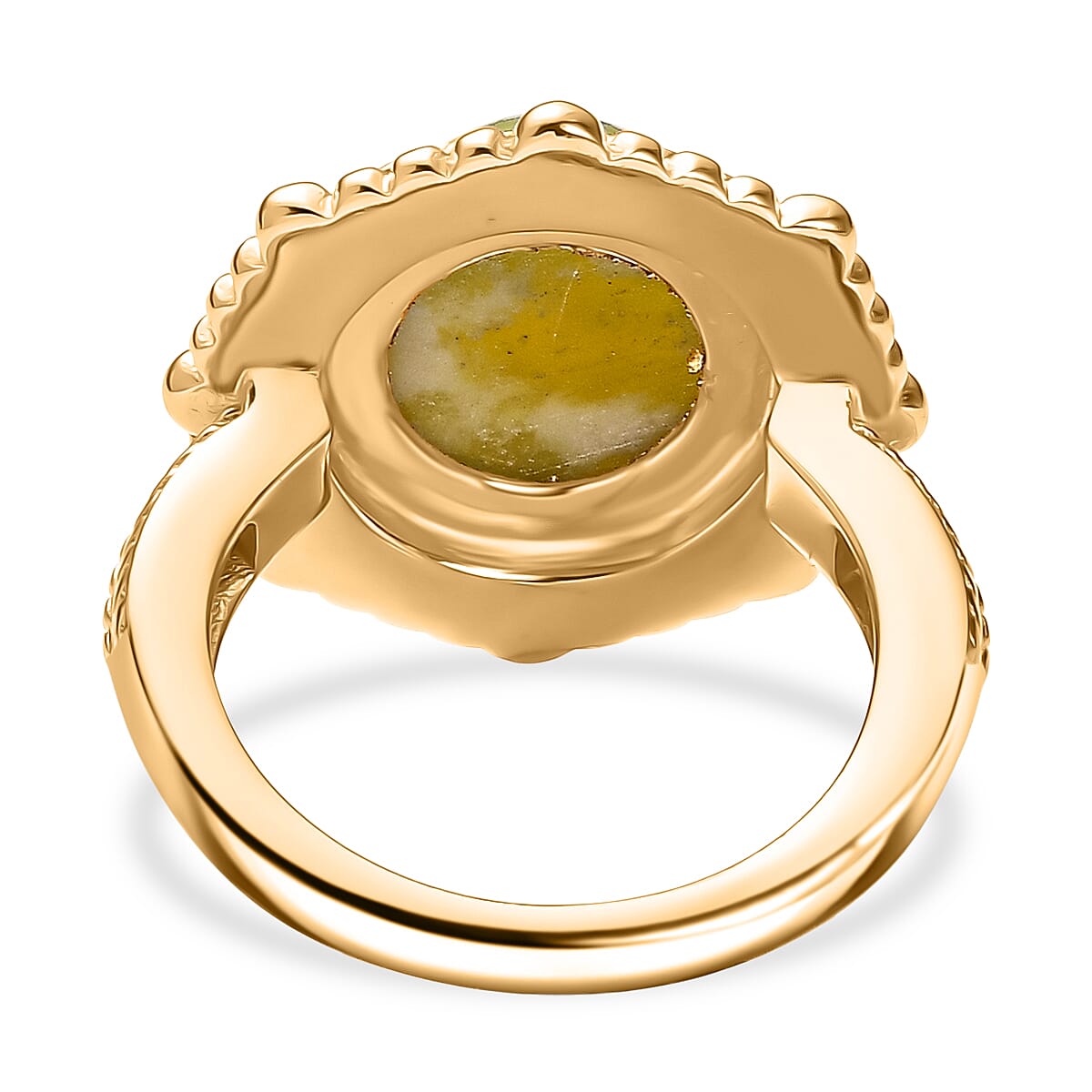 EverTrue Connemara Marble Ring in Yellow Gold Tone 5.30 Ct.