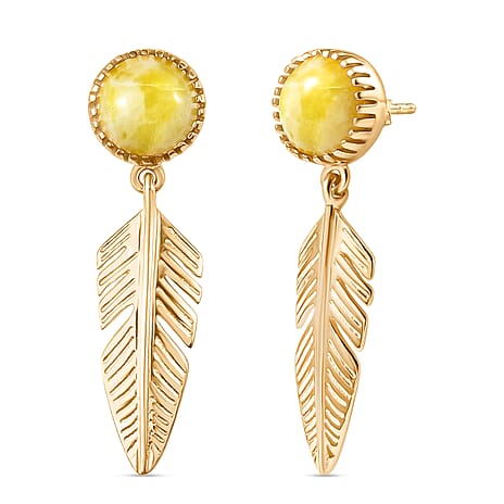 EverTrue Connemara Marble Earring in Yellow Gold Tone 4.28 Ct.