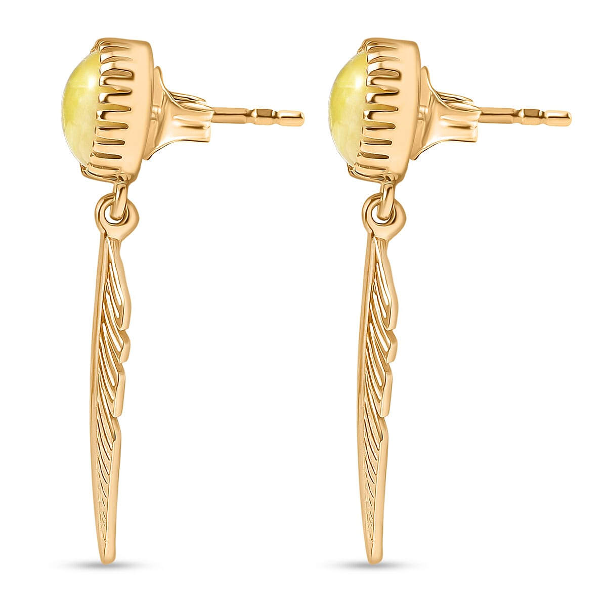 EverTrue Connemara Marble Earring in Yellow Gold Tone 4.28 Ct.