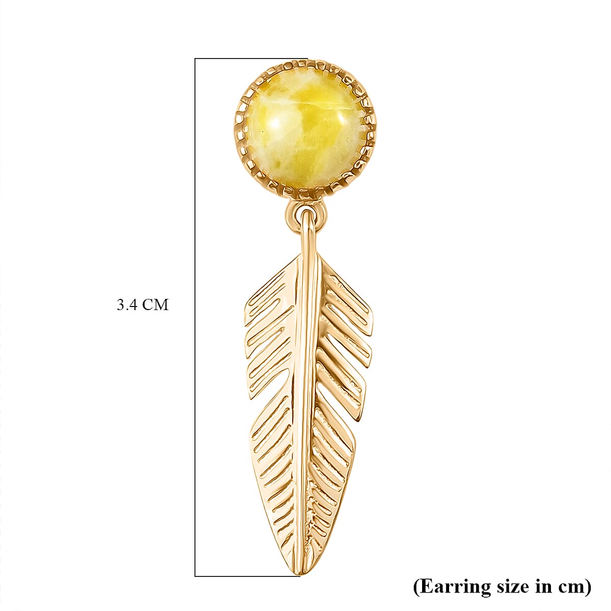 EverTrue Connemara Marble Earring in Yellow Gold Tone 4.28 Ct.
