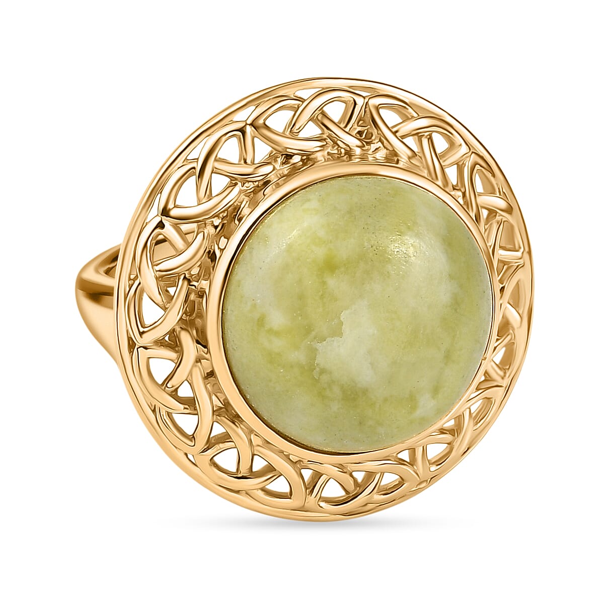 EverTrue Connemara Marble Solitaire Ring in Yellow Gold Tone 10.02 Ct.