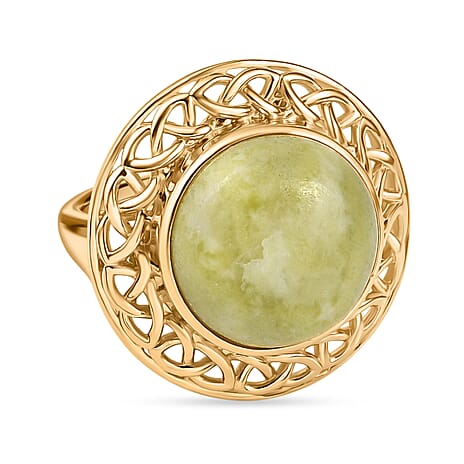 EverTrue Connemara Marble Solitaire Ring in Yellow Gold Tone 10.02 Ct.