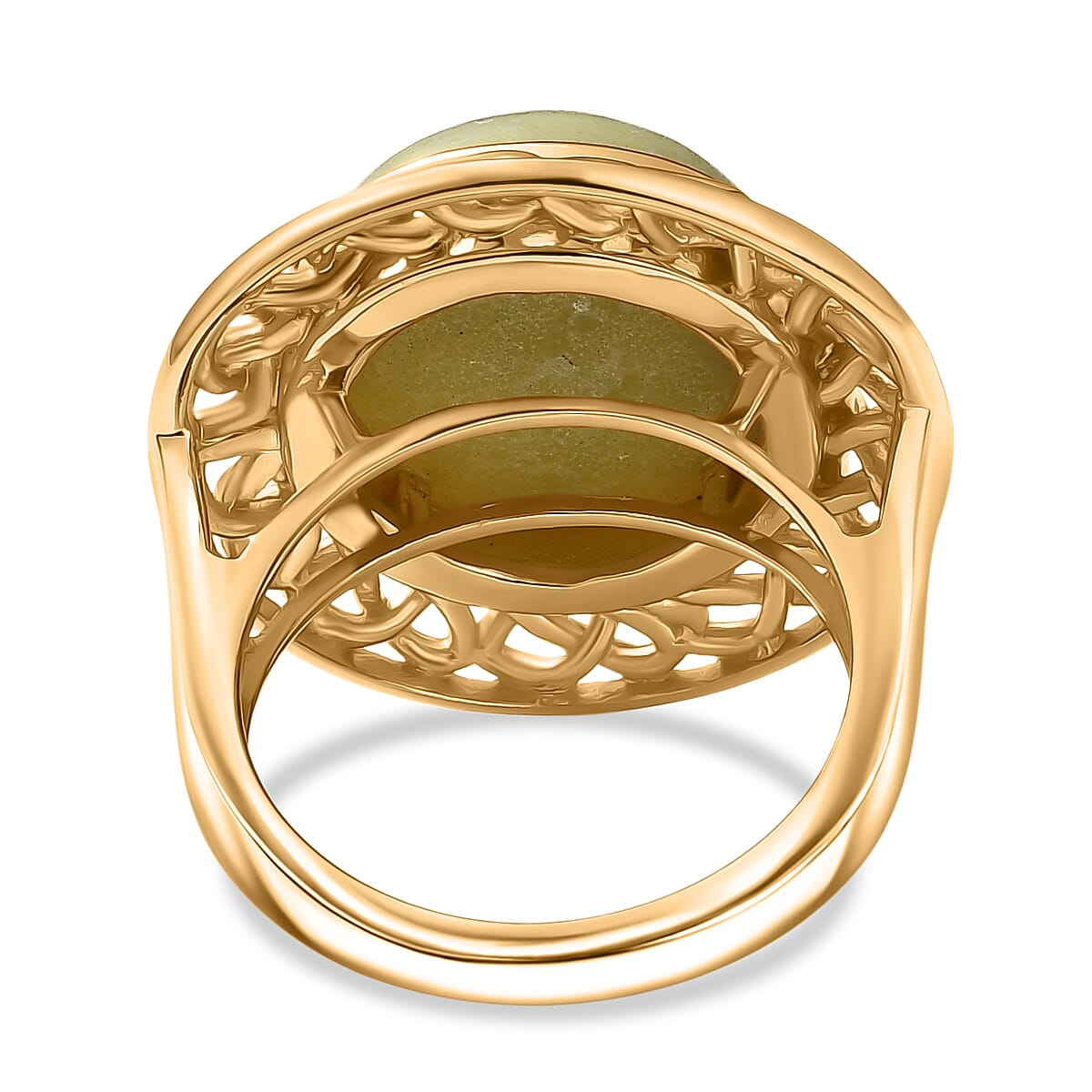 EverTrue Connemara Marble Solitaire Ring in Yellow Gold Tone 10.02 Ct.