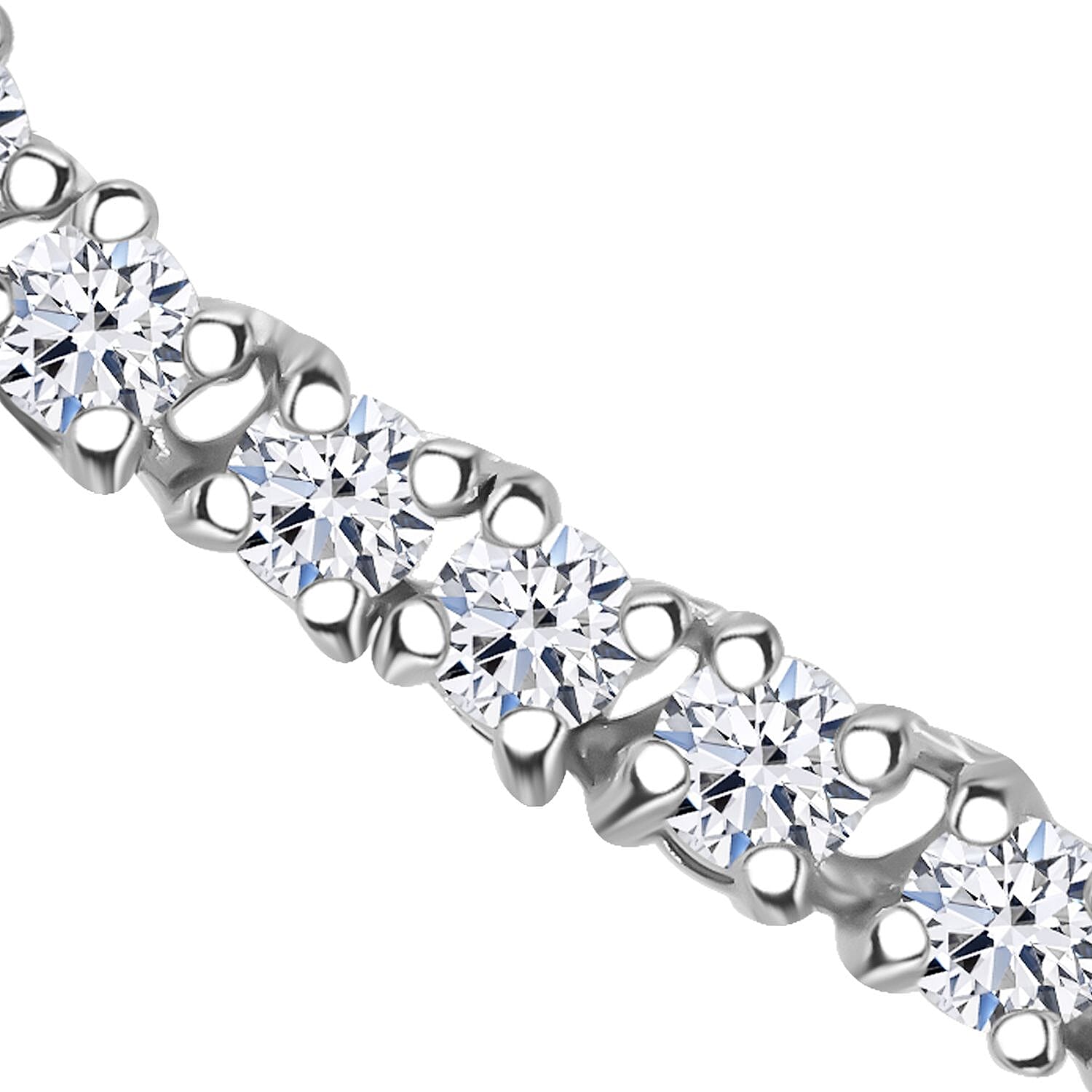 Luxuriant Lab Grown Diamond (SI-GH) Necklace (Size 18) in Rhodium Overlay Sterling Silver 7.51 Ct, Silver Wt. 15.00 Gms.