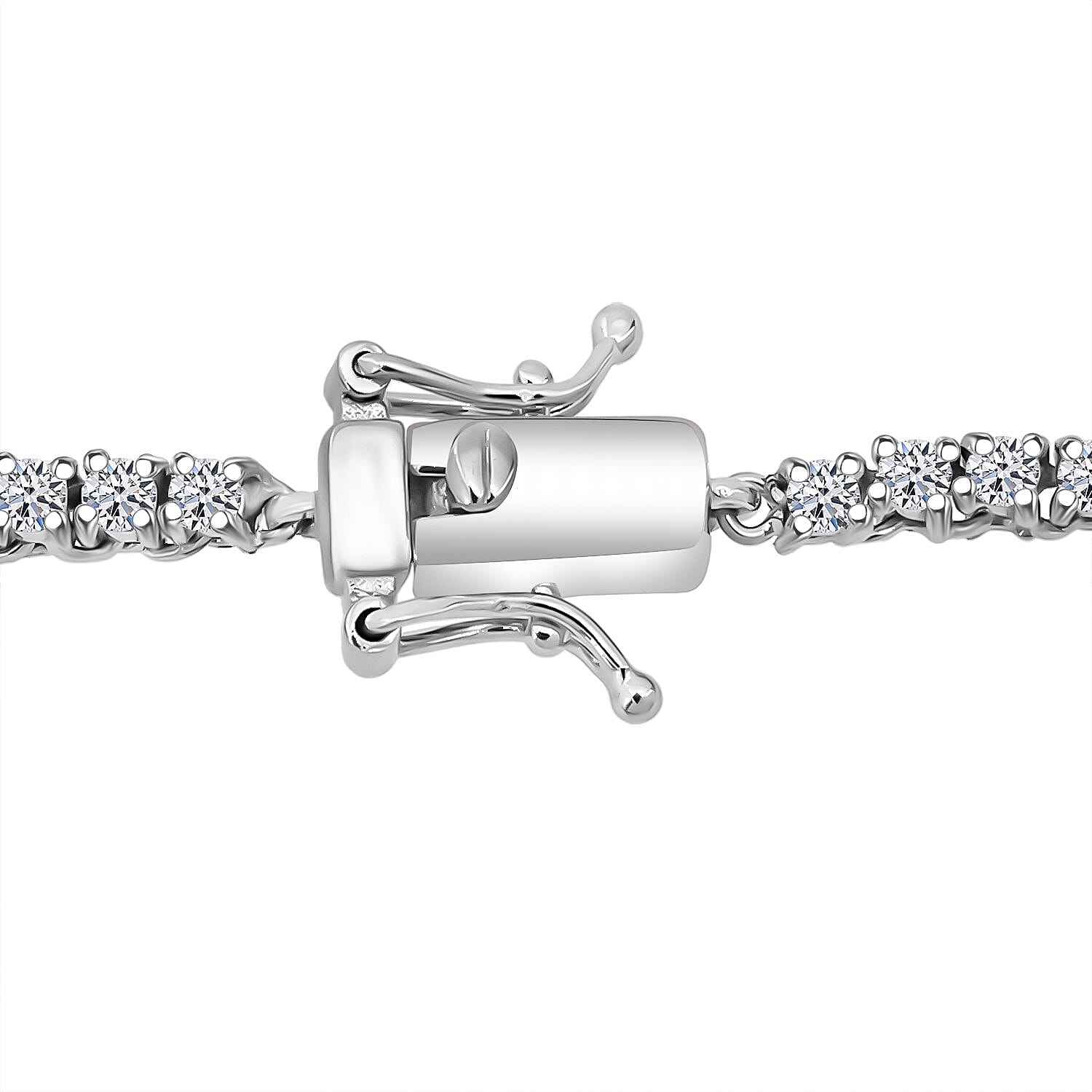 Luxuriant Lab Grown Diamond (SI-GH) Necklace (Size 18) in Rhodium Overlay Sterling Silver 7.51 Ct, Silver Wt. 15.00 Gms.