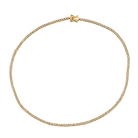 LUXURIANT 7.51 Ct. Lab Grown Diamond Tennis Necklace in 18K Vermeil Yellow Gold Sterling Silver LUXURIANT 7.51 Ct. Lab Grown Diamond Tennis Necklace in 18K Vermeil Yellow Gold Sterling Silver
