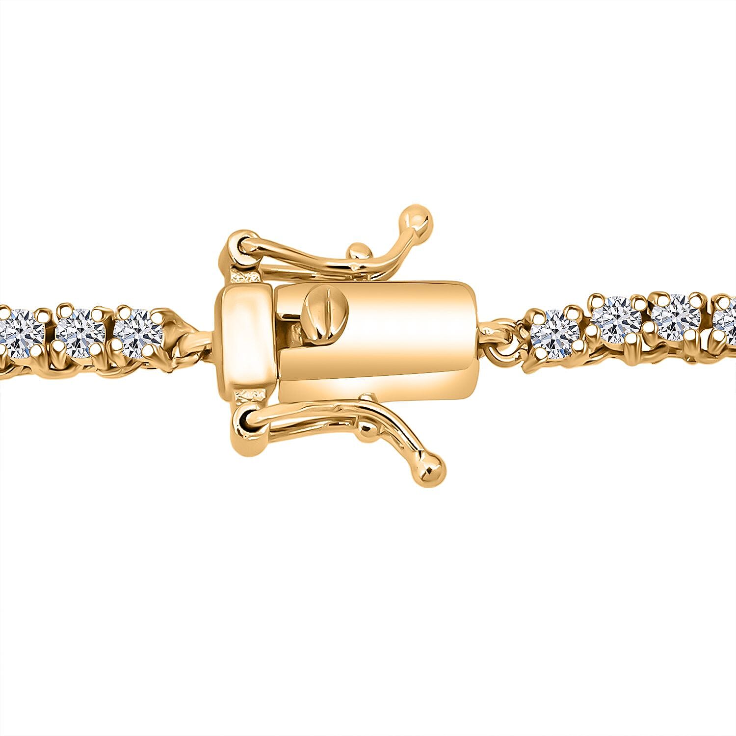 Luxuriant Lab Grown Diamond (SI-GH) Necklace (Size 18) in 18K Vermeil Yellow Gold Plated Sterling Silver 7.51 Ct, Silver Wt. 15.00 Gms.