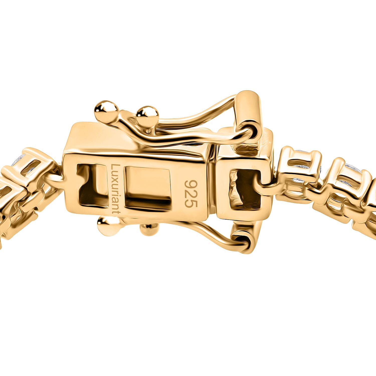 Luxuriant Lab Grown (SI-GH) Diamond Bracelet (Size 7.5) in 18K Vermeil Yellow Gold Plated Sterling Silver 4.00 Ct, Silver Wt. 8.00 Gms.