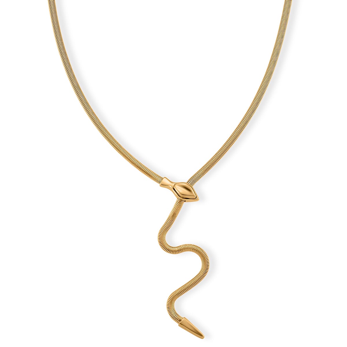 Designer inspired -  Serpent  Necklace (Size - 24.50) in Yellow Gold Tone