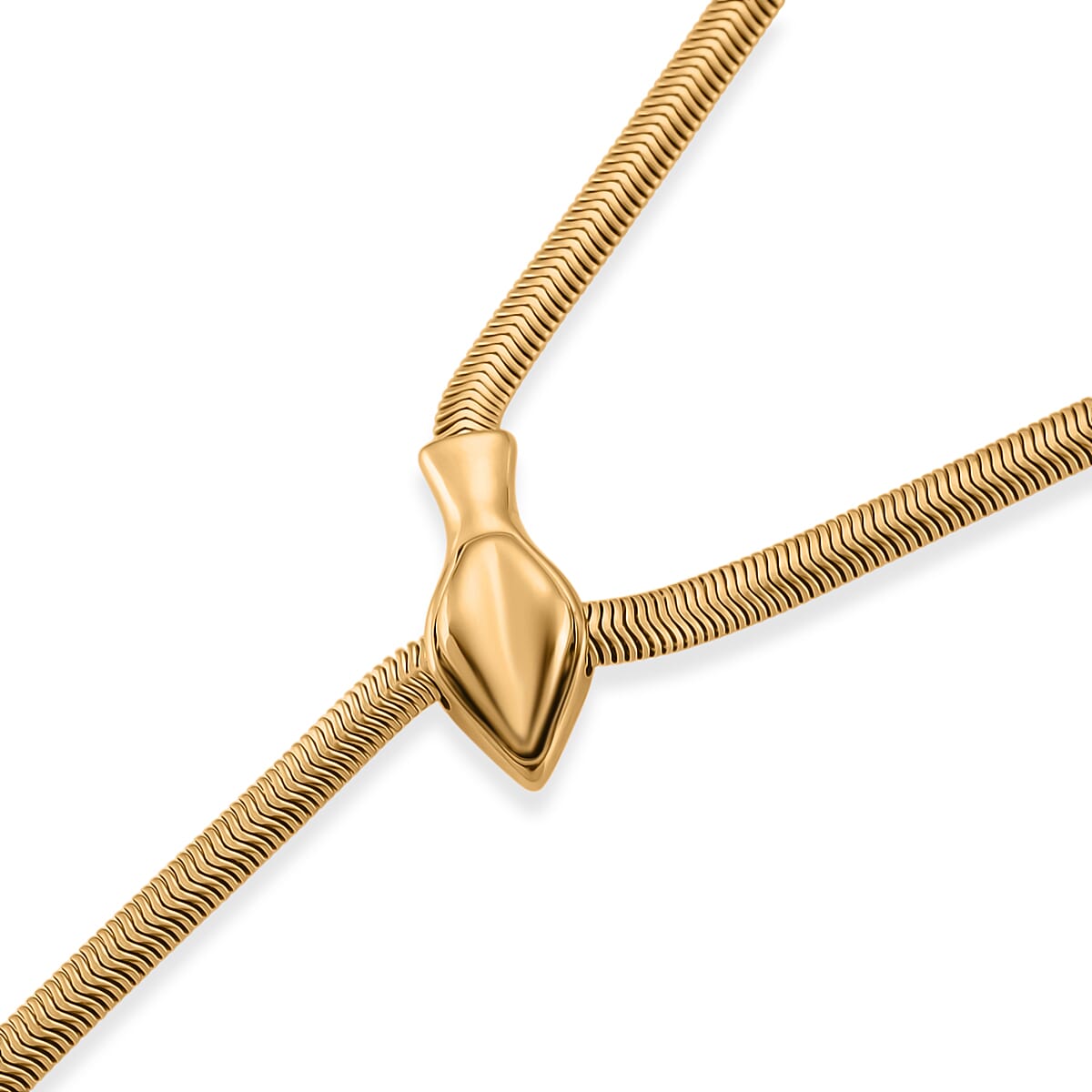 Designer inspired -  Serpent  Necklace (Size - 24.50) in Yellow Gold Tone