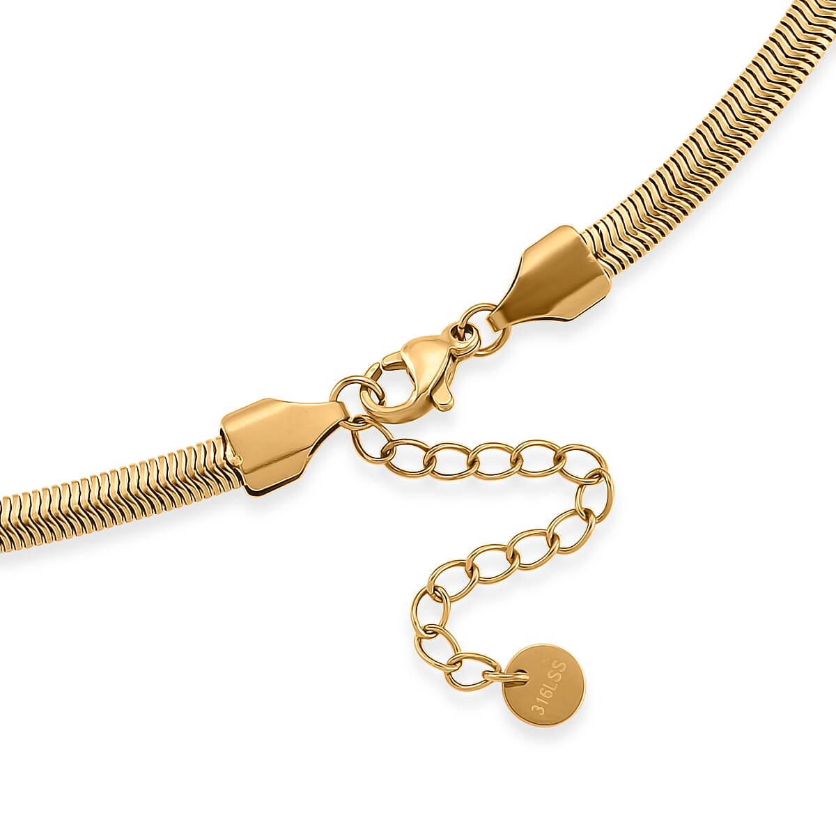 Designer inspired -  Serpent  Necklace (Size - 24.50) in Yellow Gold Tone