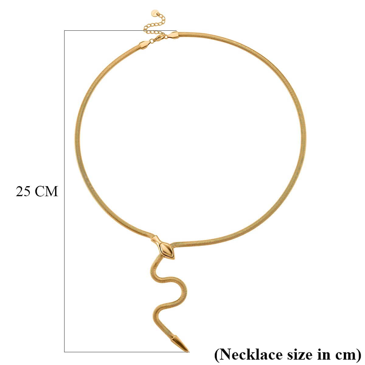 Designer inspired -  Serpent  Necklace (Size - 24.50) in Yellow Gold Tone