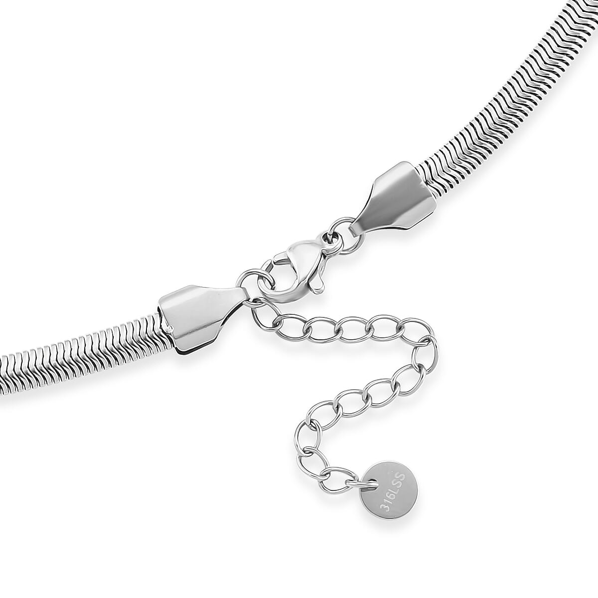 Designer inspired -  Serpent Necklace (Size - 24.50) in Silver Tone