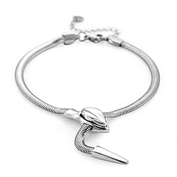 Sleek Snake Bracelet (Size - 9) in Silver Tone