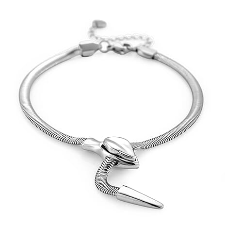 Sleek Snake Bracelet (Size - 9) in Silver Tone